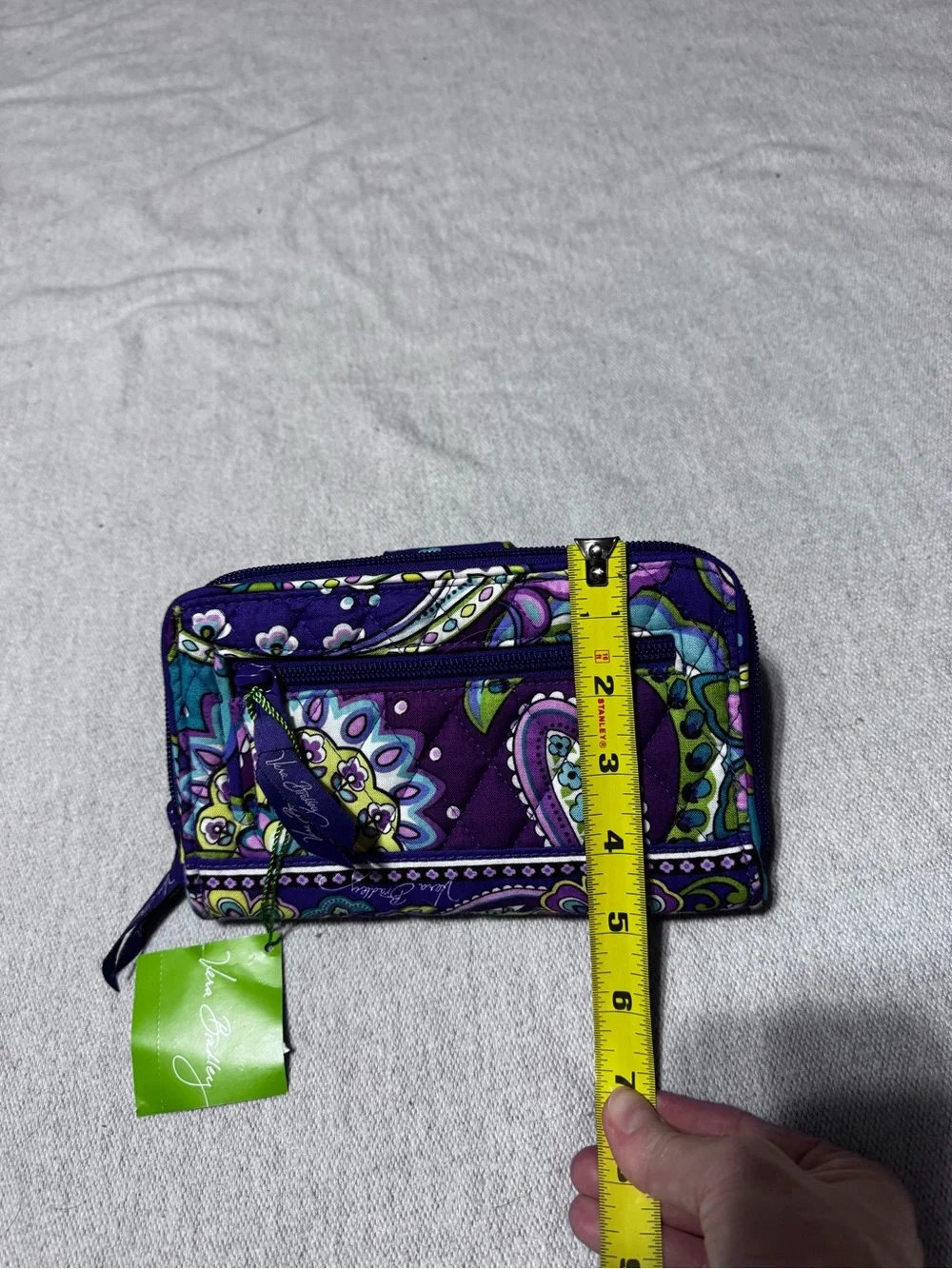 Vera Bradley Purple Teal Floral Paisley Quilted Wallet Phone Case